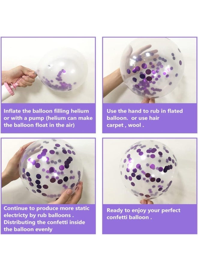 SRLIWHITE Purple Balloon Garland Kit, 100PCS Assorted Sizes as Shades Metallic, Lavender, Lilac and Confetti Latex Balloons with Arch Accessories for Birthday Baby Shower Wedding Party Decorations - Image 4